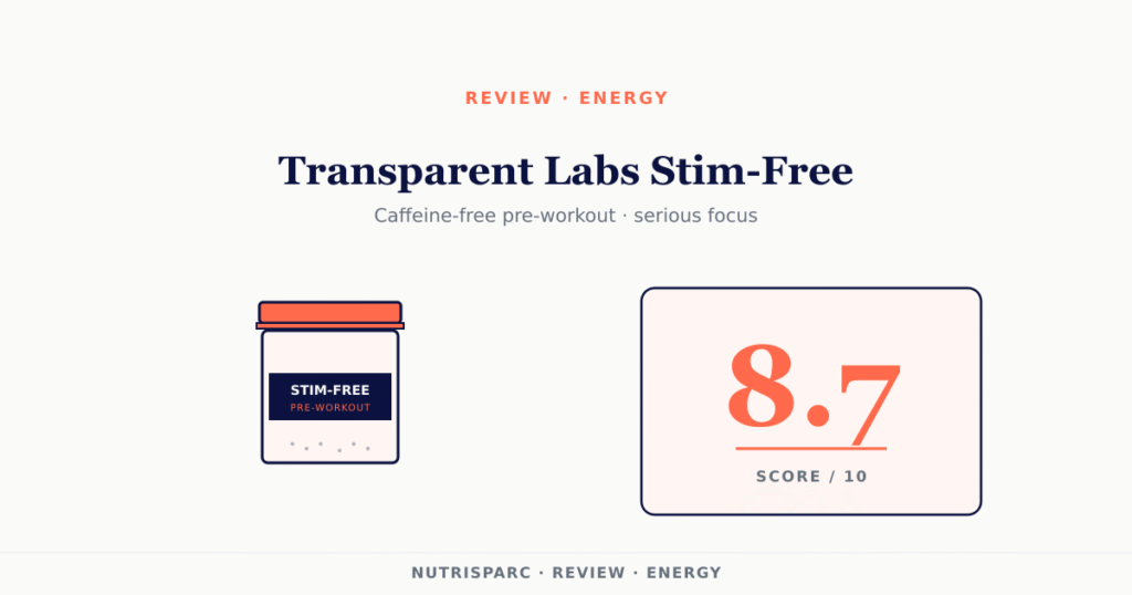 Transparent Labs Stim-Free review — energy supplement scored 8.7/10