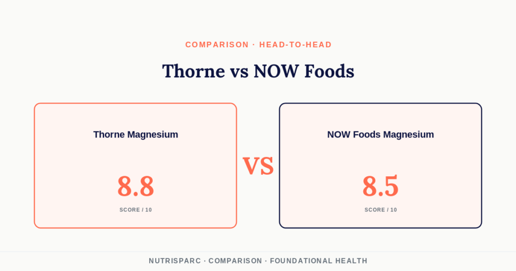 Thorne Magnesium Bisglycinate vs NOW Foods Magnesium Glycinate